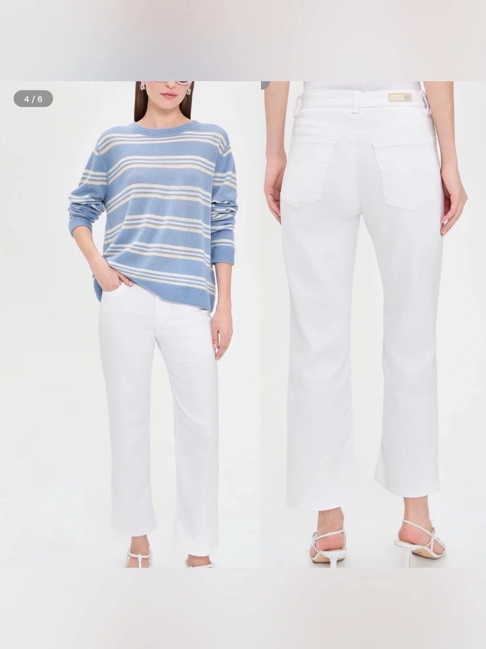 AG Brinley Crop Jean in Gallery White Size 29